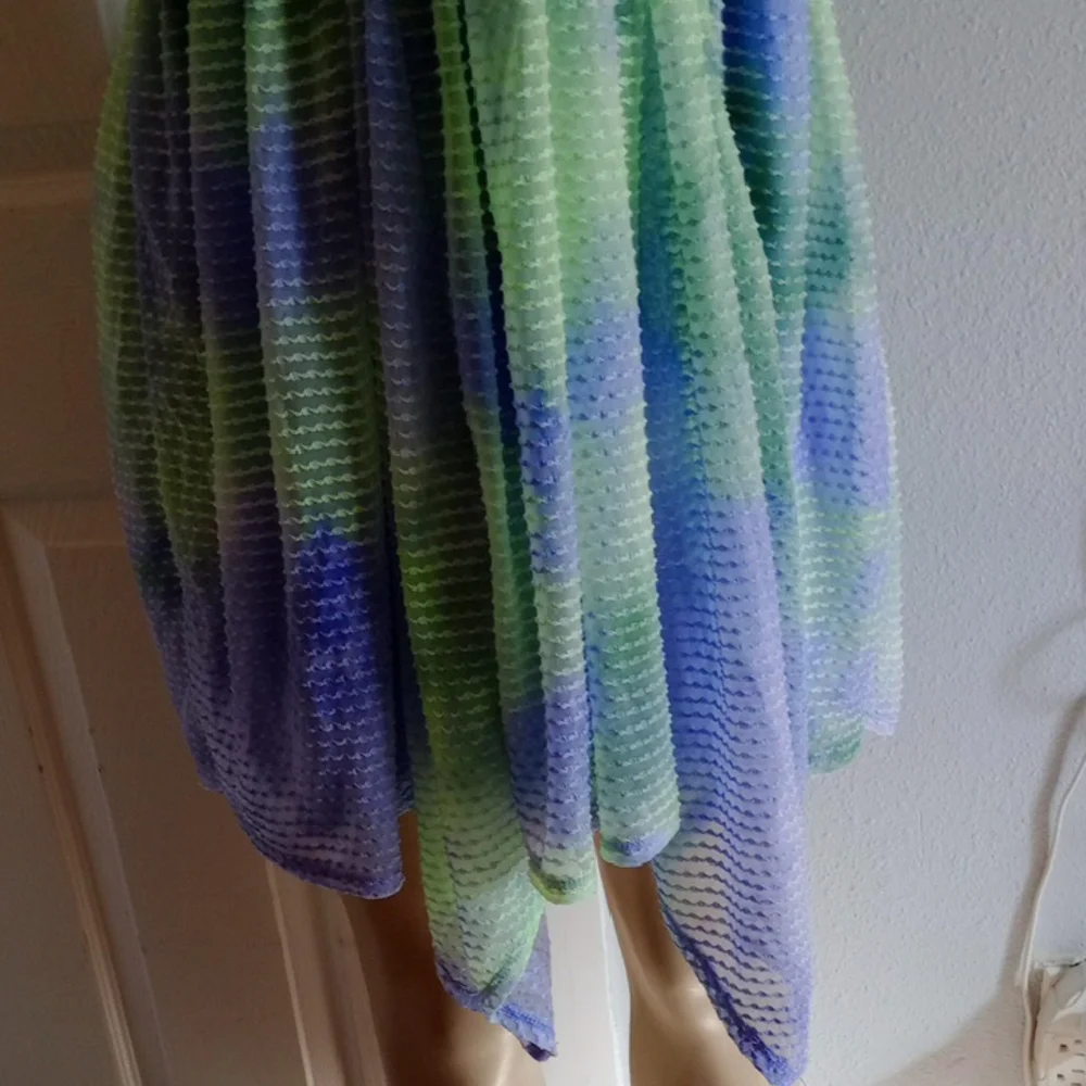 wild fable Pastel Gradient Pleated Dress (Green, Lavender, Pink) - Picture 4 of 11